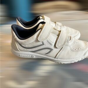 Kids White and Navy Sneakers